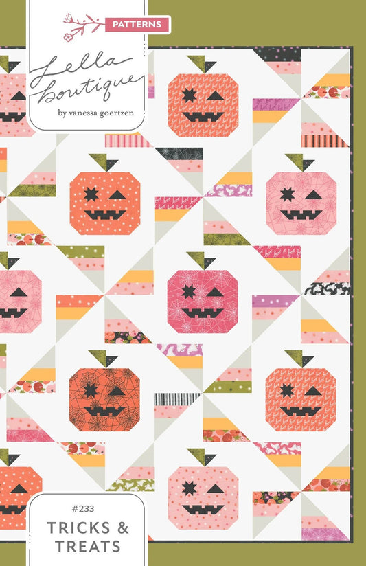 Lella Boutique Tricks and Treats Quilt Pattern Finished Size: 80.5"x80.5"