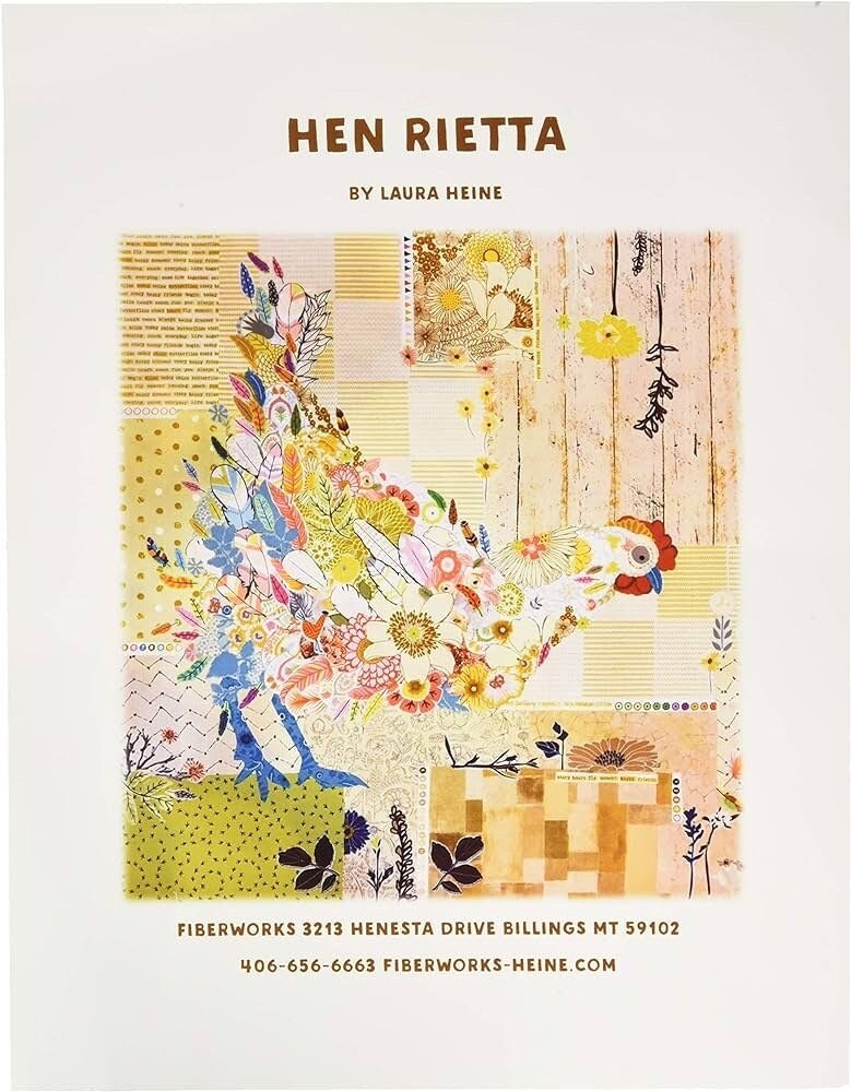 Fiberworks Laura Heine Hen Rietta Collage Wall Quilt Pattern Finished ...