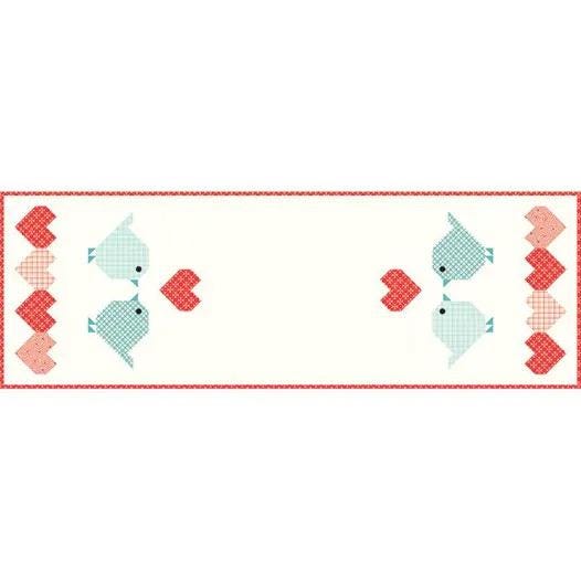 SHIPPING NOW!! Riley Blake Heart to Heart Table Runner Quilt Kit Featuring Sandy Gervais You and Me Fabric Collection
