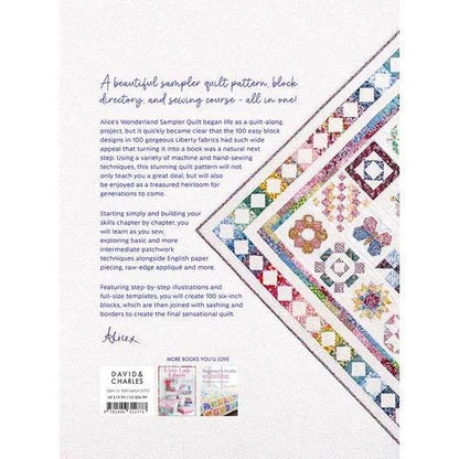 David & Charles Quilt Patterns Alice's Wonderland Sampler Quilt 100 Quilt Blocks to Improve Your Sewing Skills Book (Hardcover)