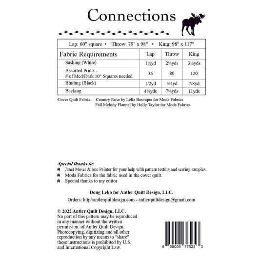 Doug Leko Antler Quilt Designs Connections Quilt Pattern - 3 Size Variations Per Pattern