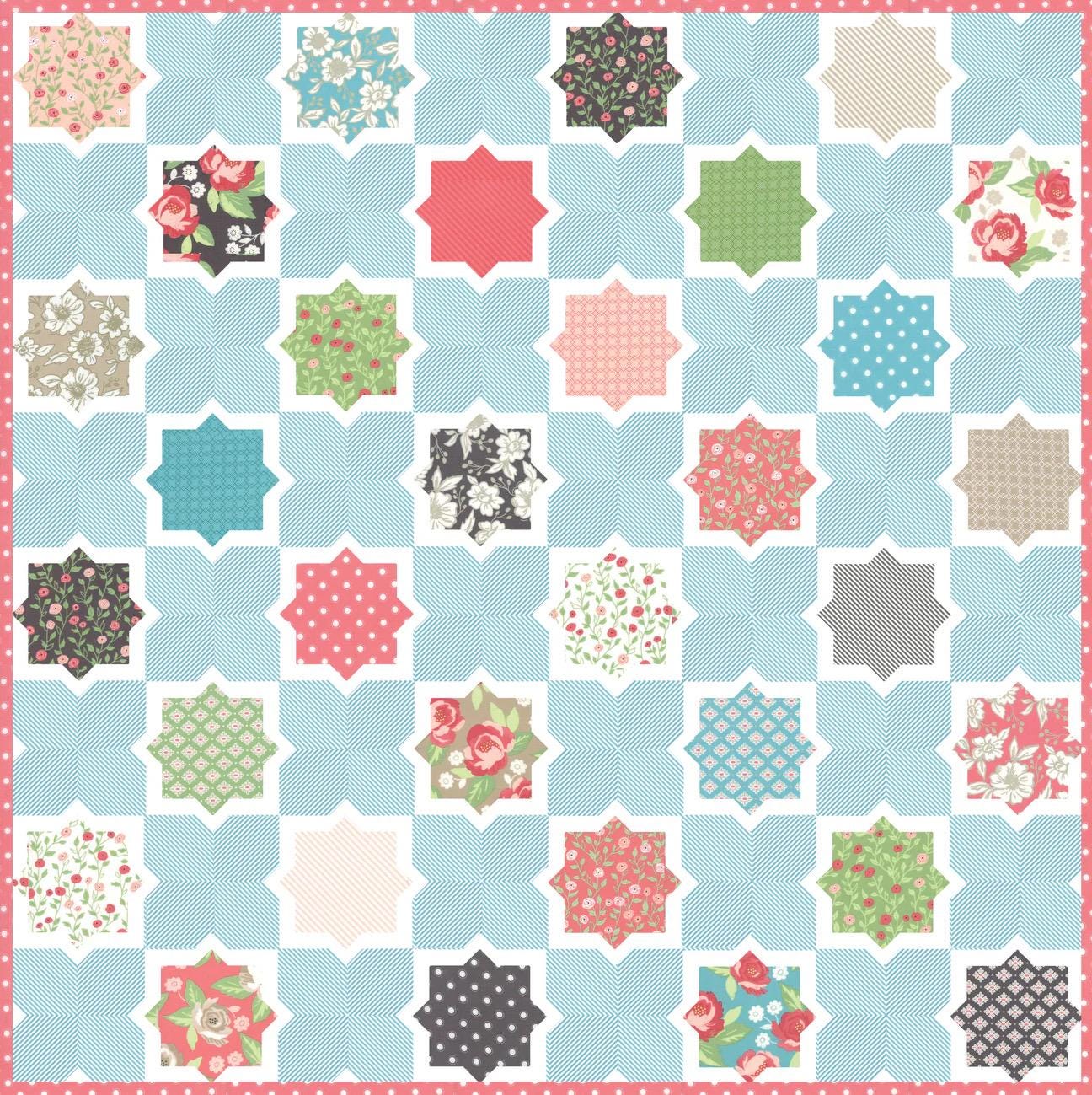 Lella Boutique Hubba Hubba Quilt Pattern Finished Size: 76.5"x76.5"