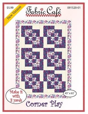 Fabric Cafe Corner Play Quilt Pattern Finished Size 45"x63"