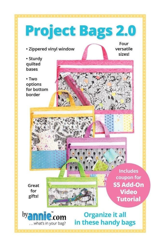 ByAnnie Project Bags 2.0 Pattern - 4 Size Variations Per Pattern (14 Colors of 18"x54" Mesh Packs Sold Separately)