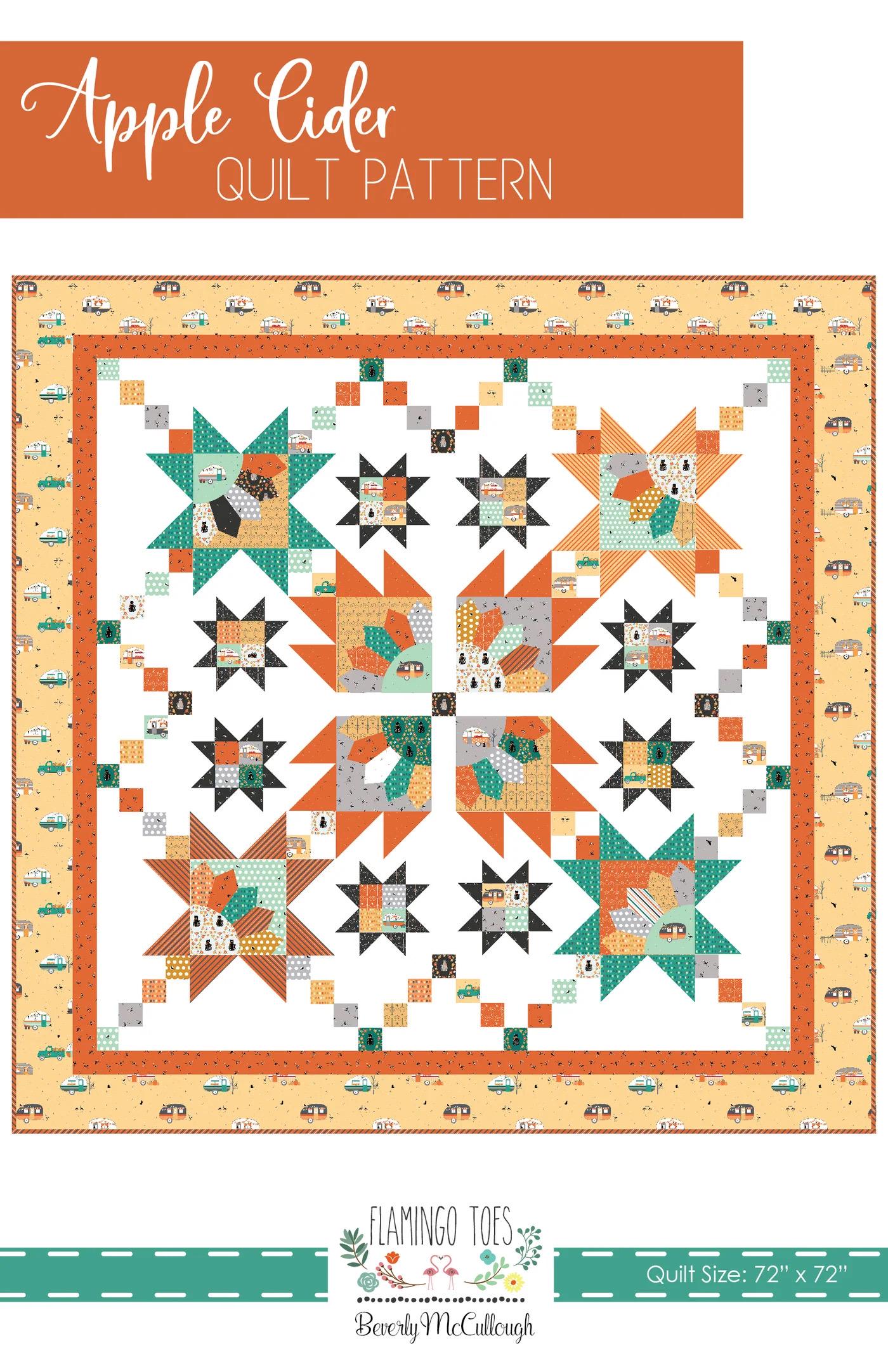 Flamingo Toes Apple Cider Quilt Pattern Finished Size: 72"x72"