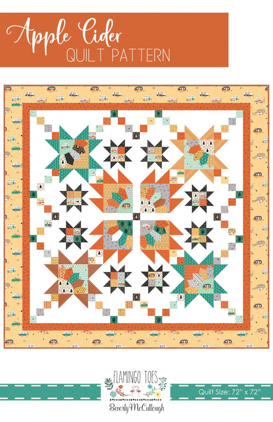 Flamingo Toes Apple Cider Quilt Pattern Finished Size: 72"x72"