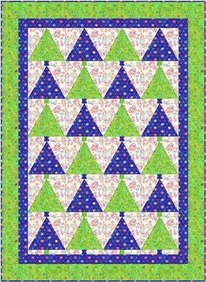 Fabric Cafe Christmas Forest Quilt Pattern (uses only 3YDS of fabric) Finished Size 43”x59”
