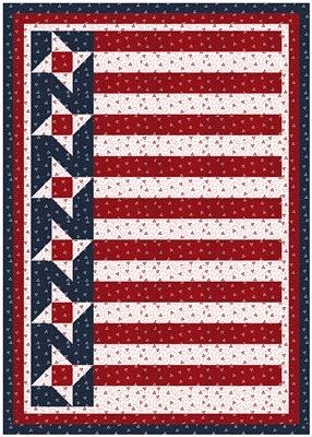 Fabric Cafe Olde Glory Quilt Pattern Finished Size 44”x62”