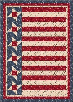 Fabric Cafe Olde Glory Quilt Pattern Finished Size 44”x62”