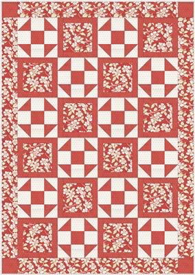 Fabric Cafe Heartland Quilt Pattern (uses only 3YDS of fabric) Finished Size 43”x61”