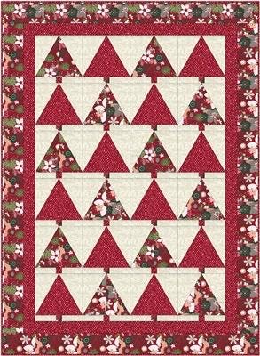 Fabric Cafe Christmas Forest Quilt Pattern (uses only 3YDS of fabric) Finished Size 43”x59”