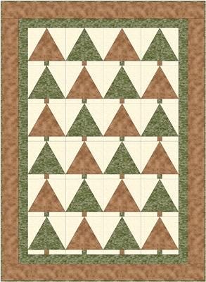 Fabric Cafe Christmas Forest Quilt Pattern (uses only 3YDS of fabric) Finished Size 43”x59”