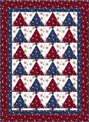 Fabric Cafe Christmas Forest Quilt Pattern (uses only 3YDS of fabric) Finished Size 43”x59”