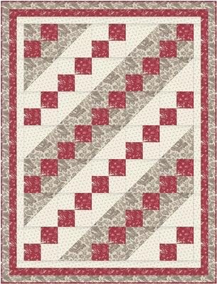 Fabric Cafe Jacob’s Ladder Quilt Pattern (uses only 3YDS of fabric) Finished Size 44”x58”