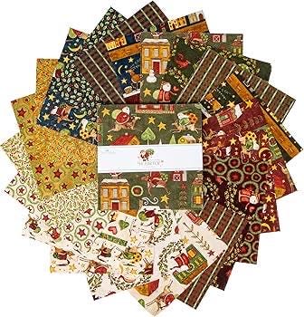 Riley Blake Up On The Housetop Fabric Collection 5" Stacker (42 Pieces Per Bundle)
