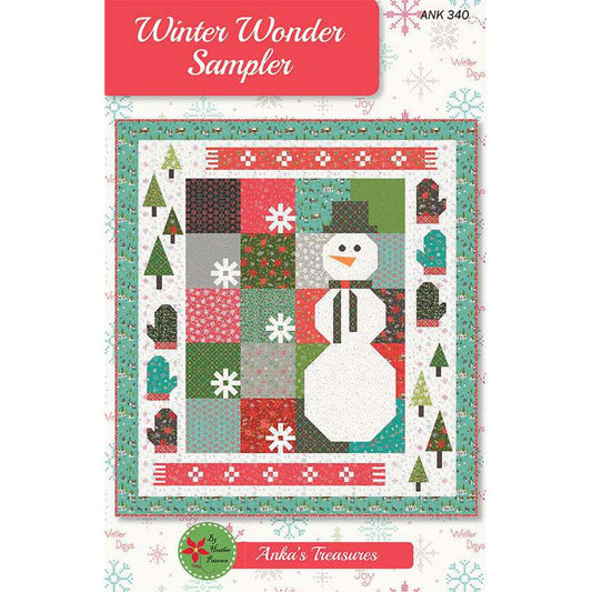 Anka's Treasures Winter Wonder Sampler Quilt Pattern Finished Size: 66"x73"