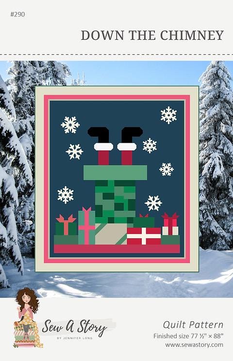 Sew-a-Story By Jennifer Long Down The Chimney Quilt Pattern Finished Size: 77.5"x88"