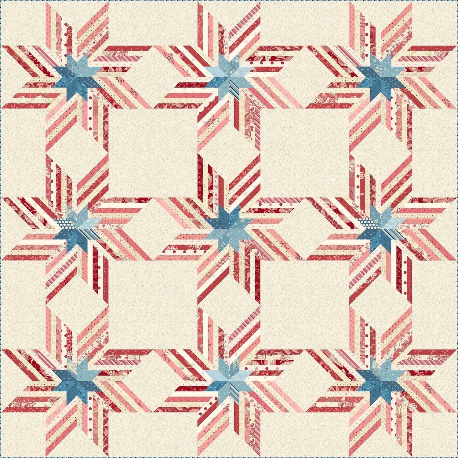 Laundry Basket Quilts Freedom Star Quilt Pattern Finished Size: 65.75"x65.75"