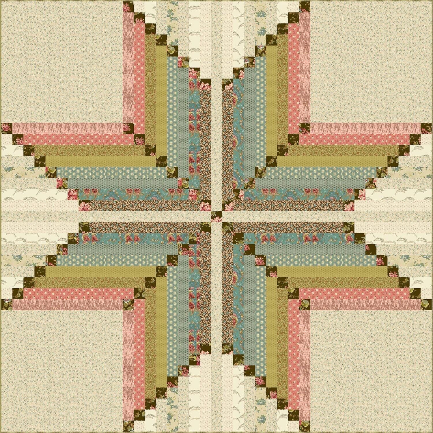 Laundry Basket Quilts Virginia Star Quilt Pattern Finished Size: 56"x56"