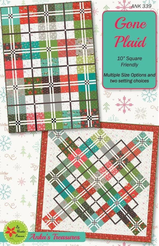 Anka's Treasures Gone Plaid Quilt Pattern - 6 Size Variations Per Pattern