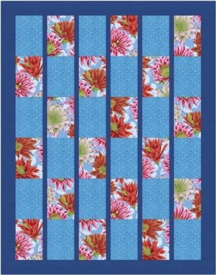 Fabric Cafe Lickity Split Quilt Pattern - Uses Only 3 Yards of Fabric Finished Size: 47"x60"