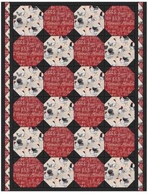 Fabric Cafe Snowball Quilt Pattern - Uses Only 3 Yards of Fabric Finished Size: 43.5"x57"