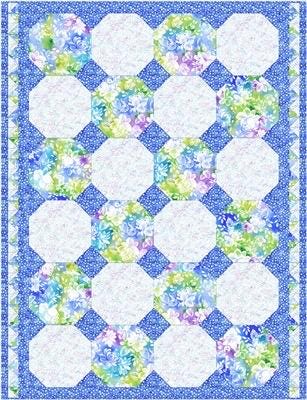 Fabric Cafe Snowball Quilt Pattern - Uses Only 3 Yards of Fabric Finished Size: 43.5"x57"
