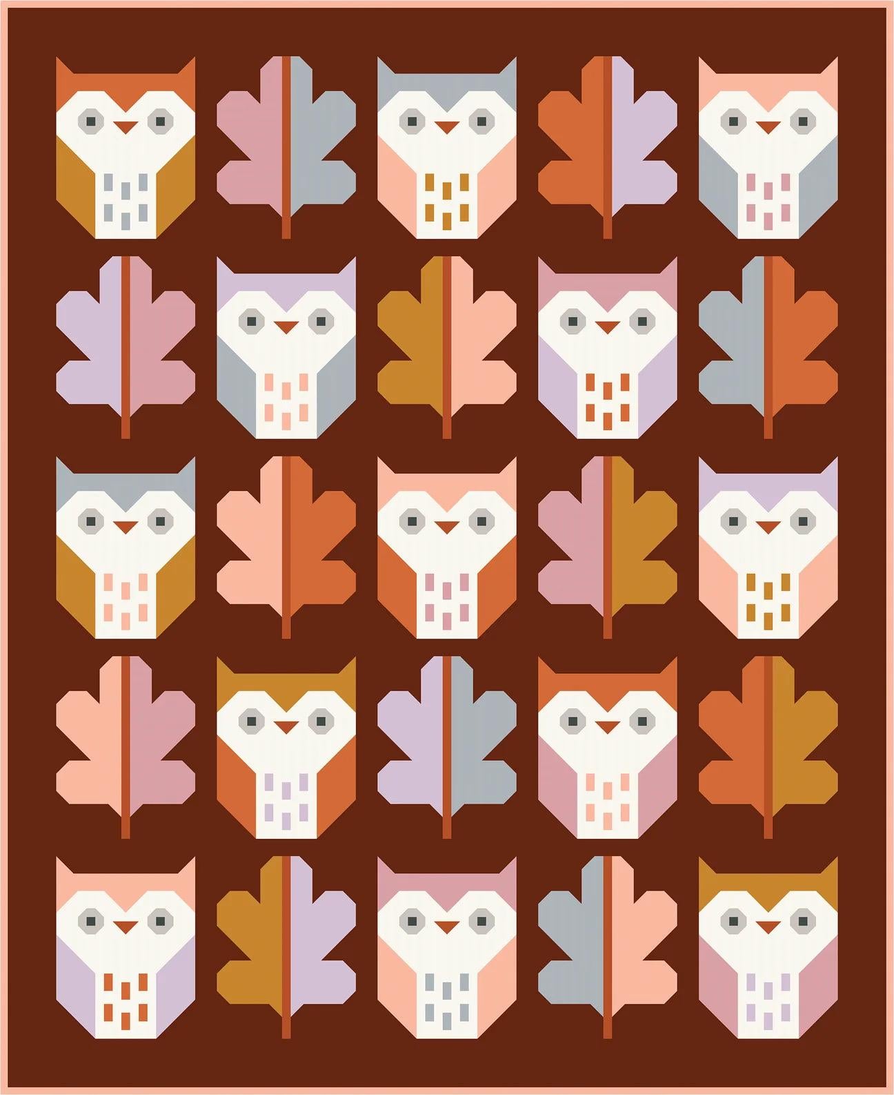 Pen + Paper Patterns Night Owl Quilt Pattern - 2 Size Variations Per Pattern (Optional Fineline Glue Tip Sets Available)