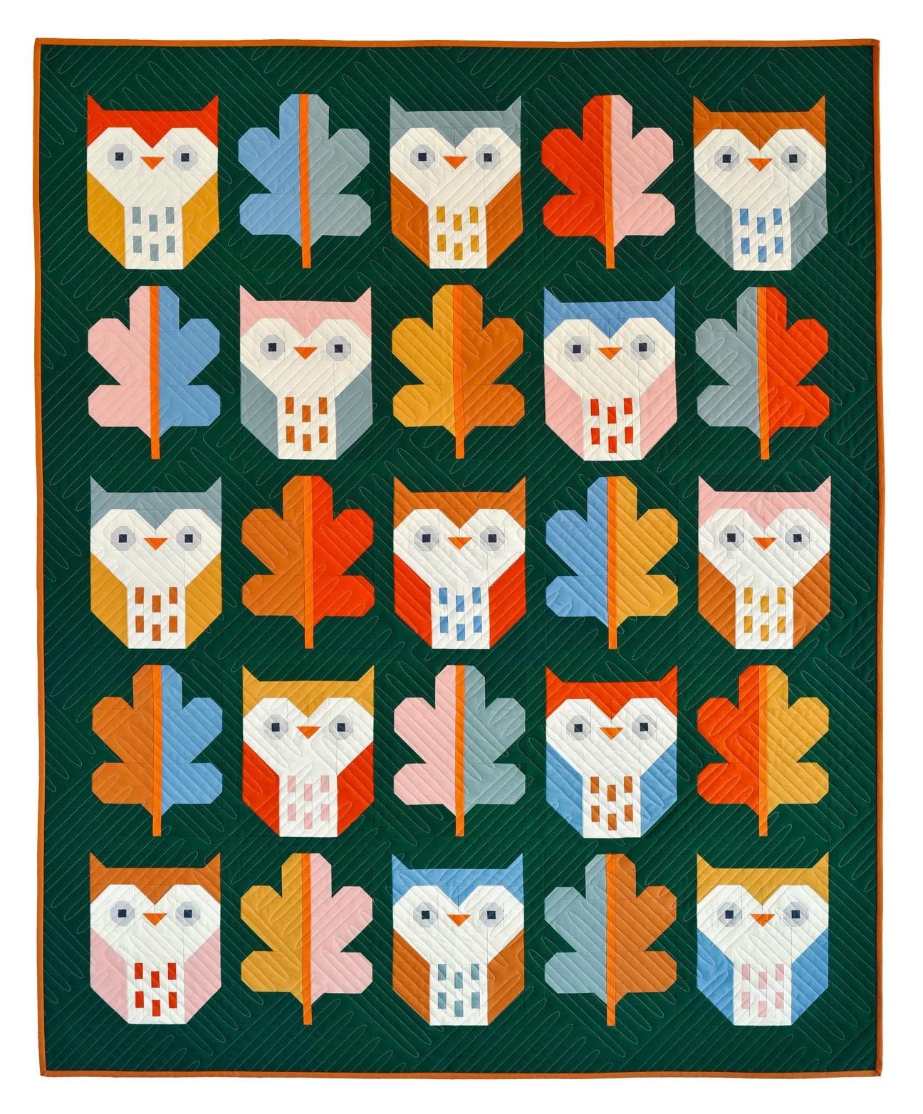 Pen + Paper Patterns Night Owl Quilt Pattern - 2 Size Variations Per Pattern (Optional Fineline Glue Tip Sets Available)