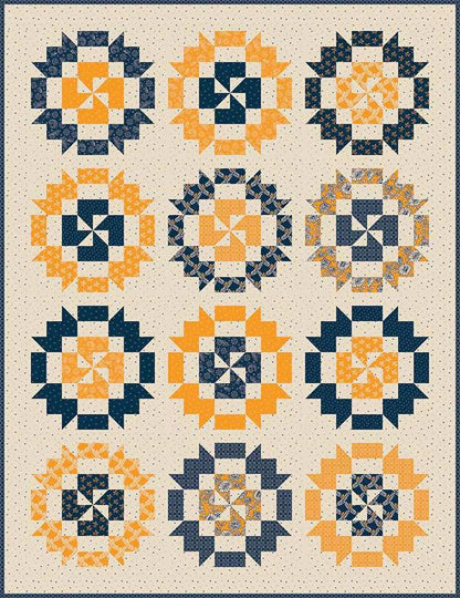 Riley Blake Peppermint Bark Quilt Kit Featuring Cheddar at Twilight Fabric Collection