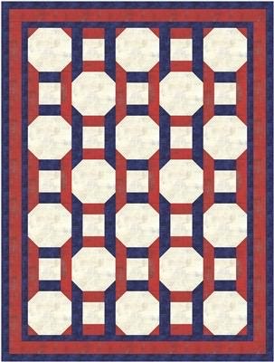 Fabric Cafe Chain Reaction Quilt Pattern - Uses Only 3 Yards of Fabric Finished Size: 43"x57"