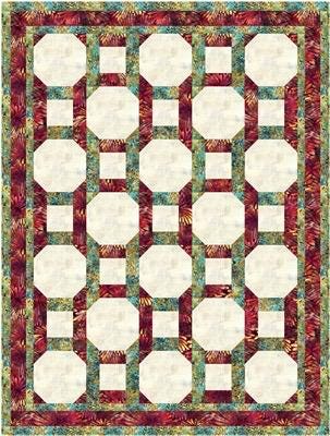 Fabric Cafe Chain Reaction Quilt Pattern - Uses Only 3 Yards of Fabric Finished Size: 43"x57"