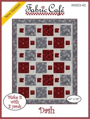 Fabric Cafe Dash Quilt Pattern - Uses Only 3 Yards of Fabric Finished Size: 44"x58"