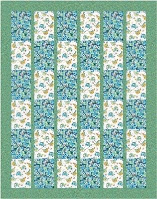 Fabric Cafe Lickity Split Quilt Pattern - Uses Only 3 Yards of Fabric Finished Size: 47"x60"