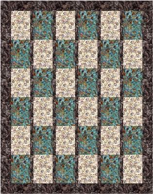 Fabric Cafe Lickity Split Quilt Pattern - Uses Only 3 Yards of Fabric Finished Size: 47"x60"