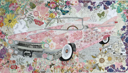 Laura Heine Pink Cadillac Quilt Pattern Finished Size: 28"x50"