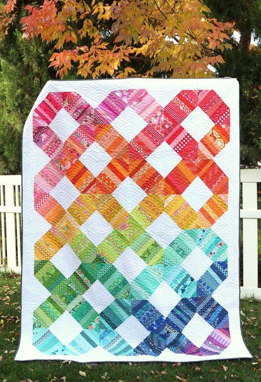 Diary of a Quilter Amy Smart Scrap Happy Rainbow Connection Quilt Pattern - 5 Size Variations Per Pattern