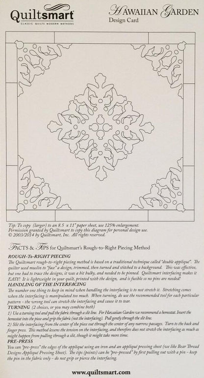 Quiltsmart Hawaiian Garden Printed Interfacing & Instructions Pack