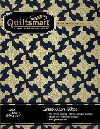 Quiltsmart Drunkard's Path Printed Interfacing & Instructions Pack - 3 Size Variations Per Pack