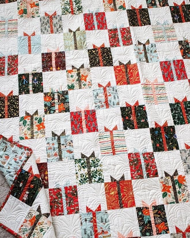 Lella Boutique Nice List Quilt Pattern Finished Sized: 76.5"x81.5"
