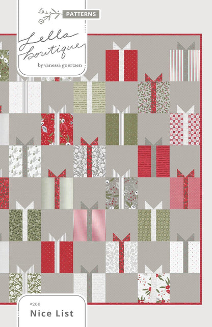 Lella Boutique Nice List Quilt Pattern Finished Sized: 76.5"x81.5"