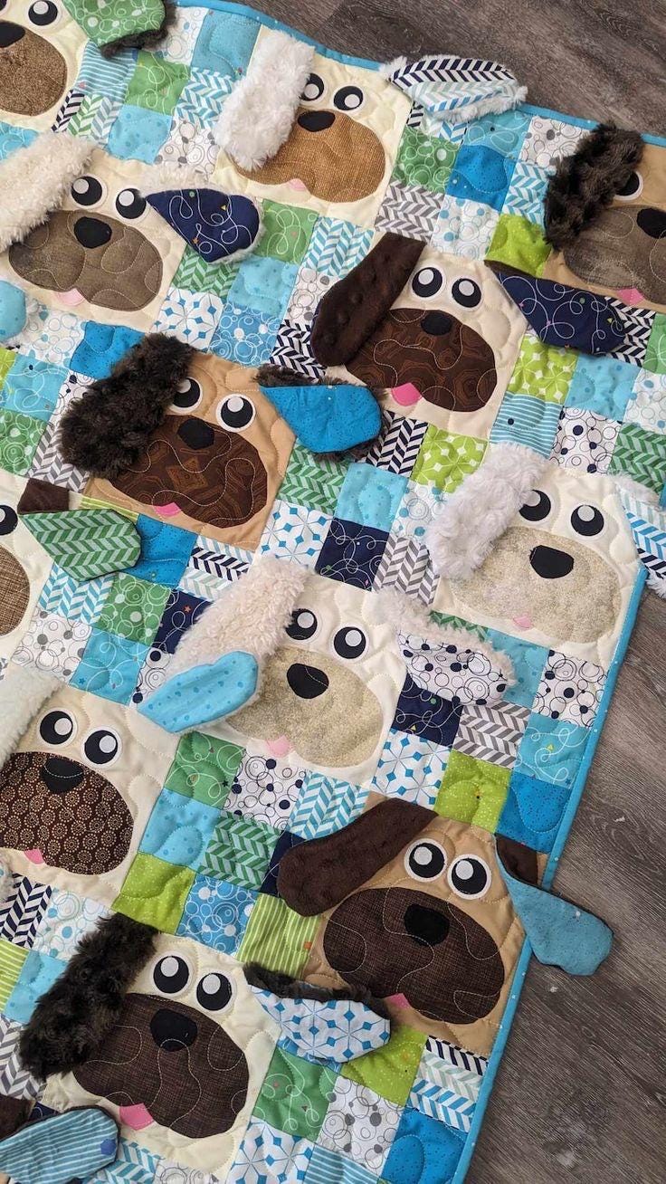 Slice of Pi Quilts Puppy Kisses Quilt Pattern - 3 Size Variations Per Pattern