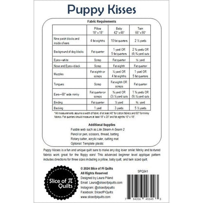 Slice of Pi Quilts Puppy Kisses Quilt Pattern - 3 Size Variations Per Pattern