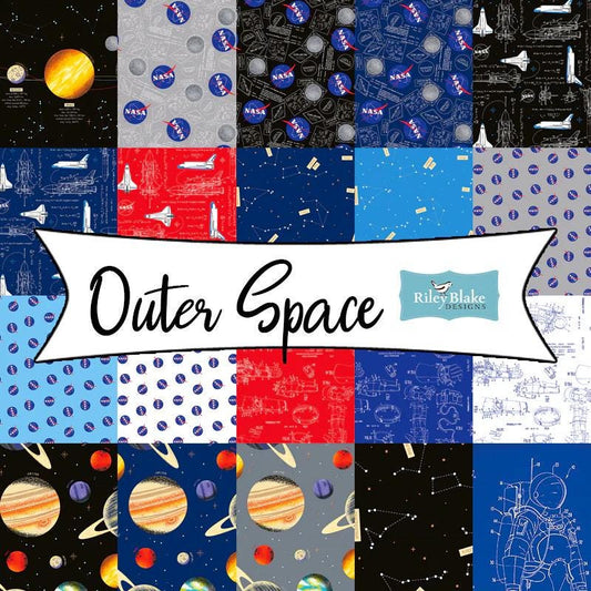 SHIPPING NOW!! Riley Blake Outer Space by NASA Fabric Collection Spacesuit Patient on Blue
