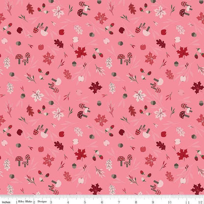 Riley Blake Jennifer Long To Grandmother's House Fabric Collection Foraging in the Forest on Pink Premium 100% Cotton Fabrics