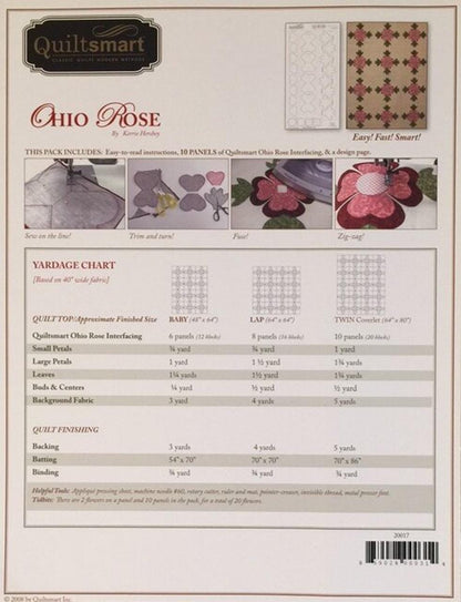 Quiltsmart Baskets Around Printed Interfacing & Instructions Pack - 3 Size Variations Per Pack