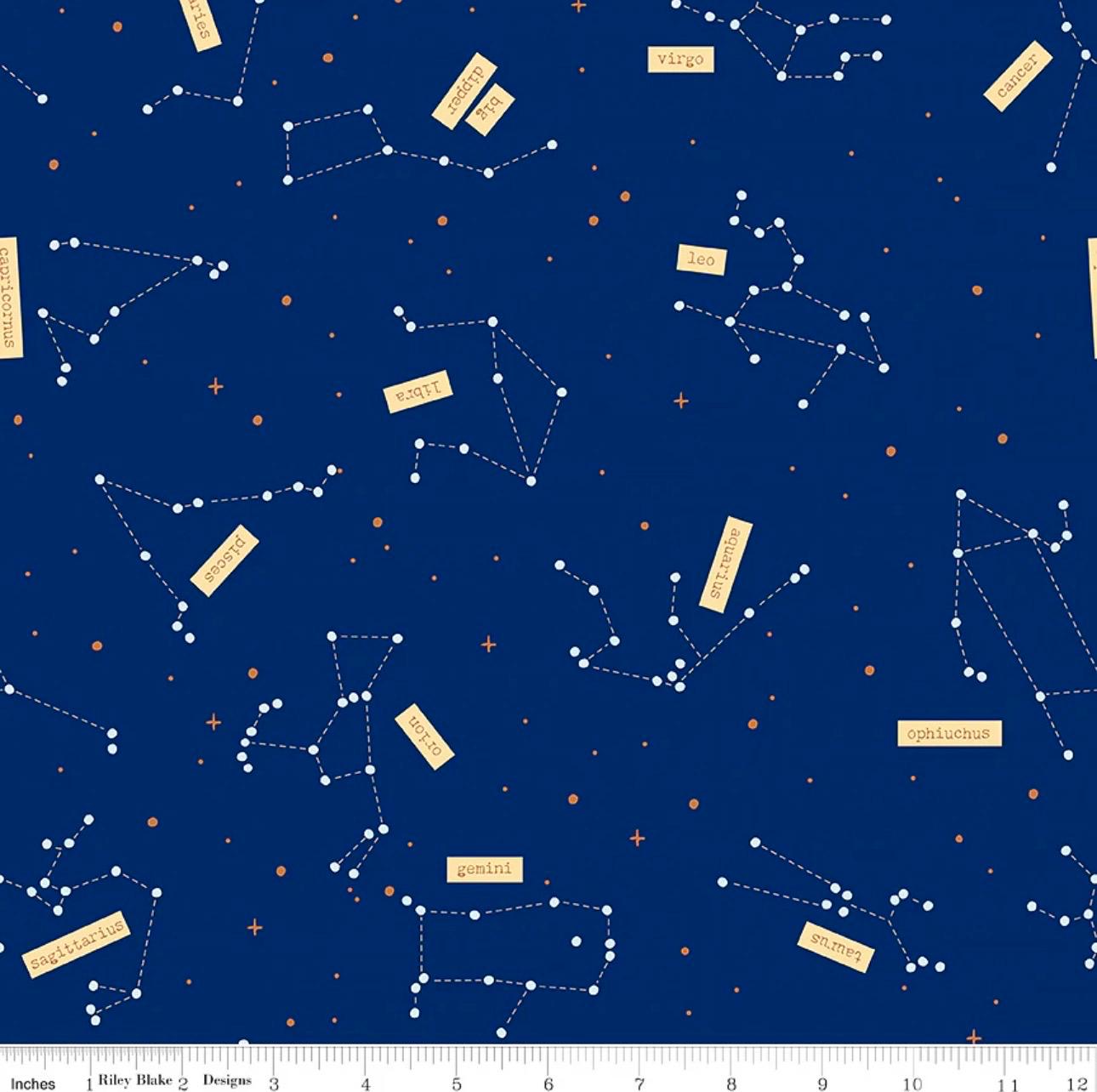Riley Blake Outer Space by NASA Fabric Collection Constellations on Navy Authentic Premium 100% Cotton Quilt Shop Quality Fabrics