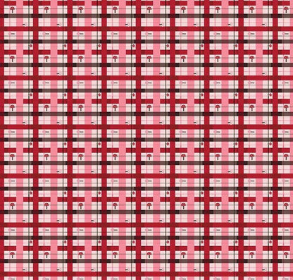 Riley Blake Jennifer Long To Grandmother's House Fabric Collection Lumberjack Plaid on Pink Premium 100% Cotton Quilt Shop Quality Fabrics