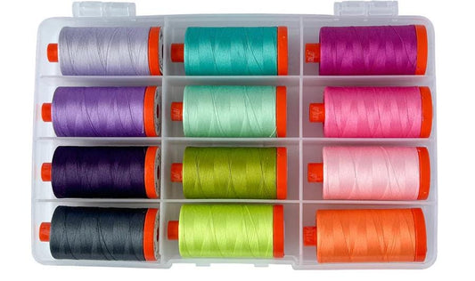 Aurifil Tula Pink Untamed 12 Large Spool Thread Set 50WT (Large Spool 1422YDS)