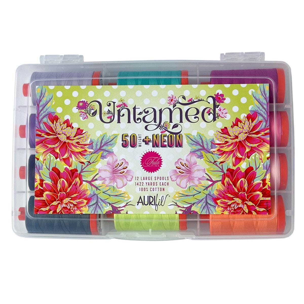 Aurifil Tula Pink Untamed 12 Large Spool Thread Set 50WT (Large Spool 1422YDS)
